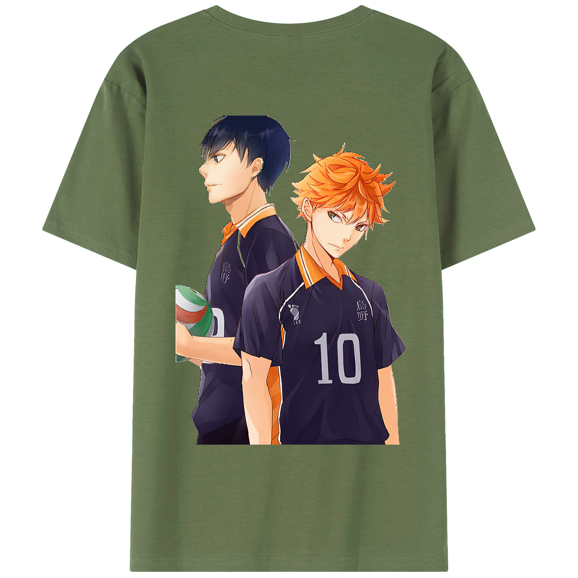 （画像用） ハイキュー!! Haikyu!! 綿100％ メンズ半袖Tシャツ（バックプリント） 通気性